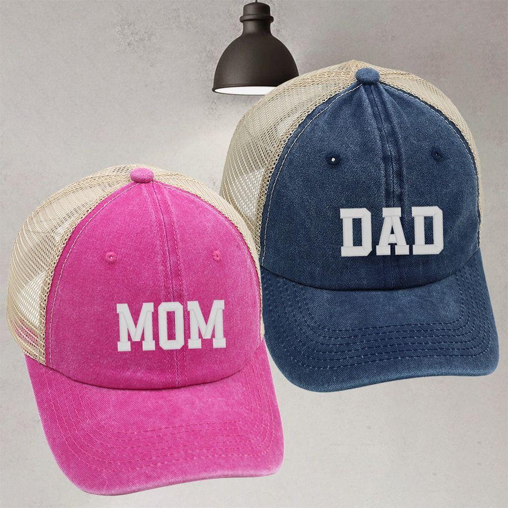 Fashion Visors DAD MOM Baseball Hats Adjustable Hip-hop Washed Distressed Faded Cap Embroidery Baseball Caps Man Women