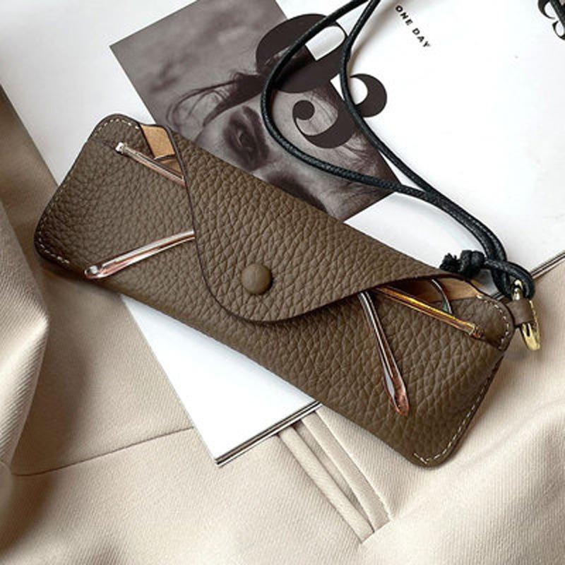 New Genuine Leather Multifunctional Storage Bag Glasses Bag Portable Sunglasses Storage Bag Organizador De Gafas