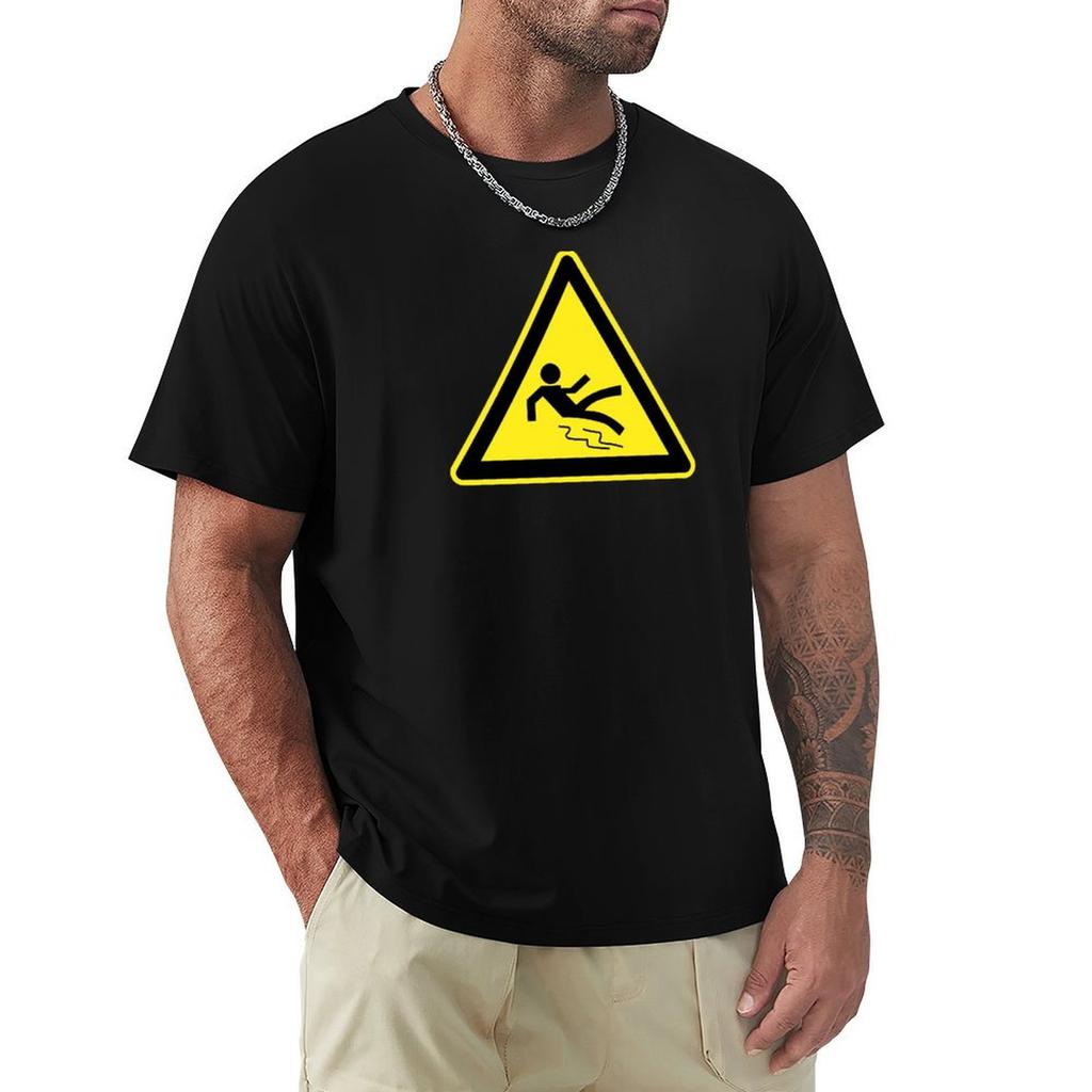 Danger Wet Floor Sign TShirt Basic Daily Outfit Short Sleeve Tee