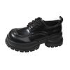 Loafers for Women 2024 Spring and Autumn Casual Fashion Thick-soled Heightening Lace-up Solid Color College Style Women's Shoes