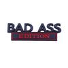 BAD ASS  Edition Metal Car Stickers Applicable to Car Fender Bumper Rear Window Full Body Outline BAD ASS Logo Metal Badge