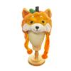 [LamPlanning] Traveling Mameshiba Animal Hat, Cute Plush Headgear, Fluffy Hat, Party Supplies, Kigurumi, Halloween (Orange)
