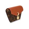 Louis Vuitton Замок на ремешке, холст с покрытием, с коровьей кожей, запираемая сумка через плечо, женская, карамельная, M80763