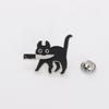 Креативная мультяшная черная кошка в форме популярной эмалированной булавки, значок на лацкан, брошь, забавная