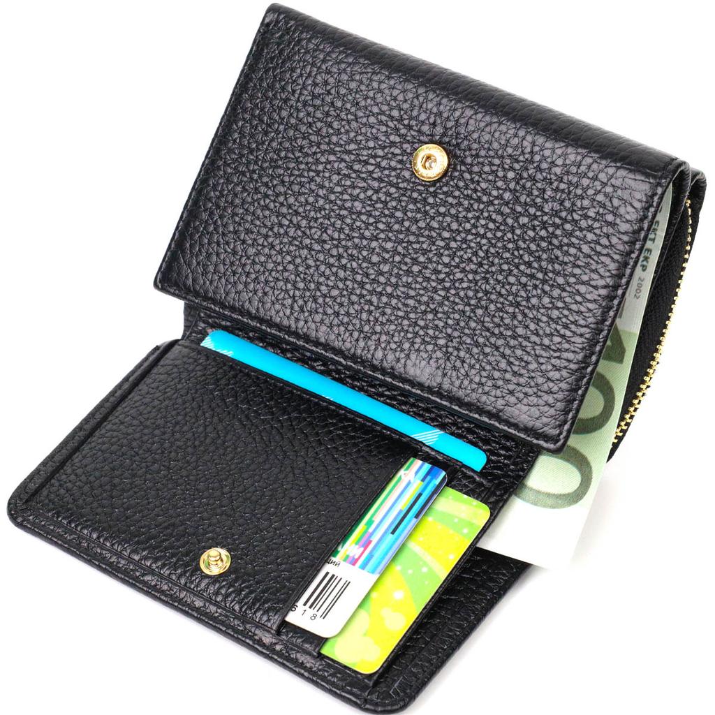 Women's Tri-fold Wallet Made of Genuine Leather Tony Bellucci Wallet 22024 Black