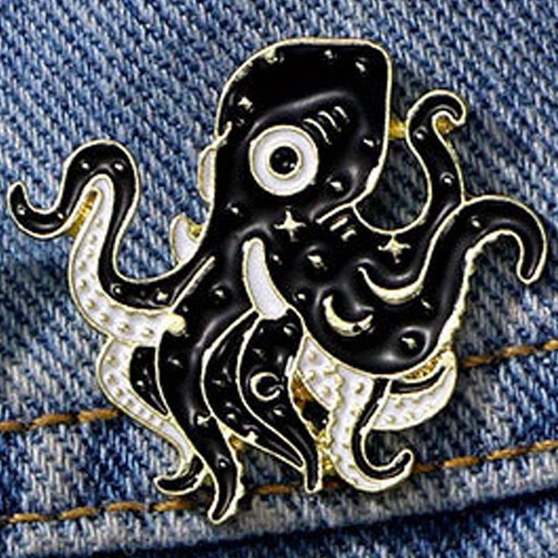 Хэллоуин Привидение Осьминог Брошь Аксессуары Дьявол Одежда Игла Пряжка Ужас Животное Значок