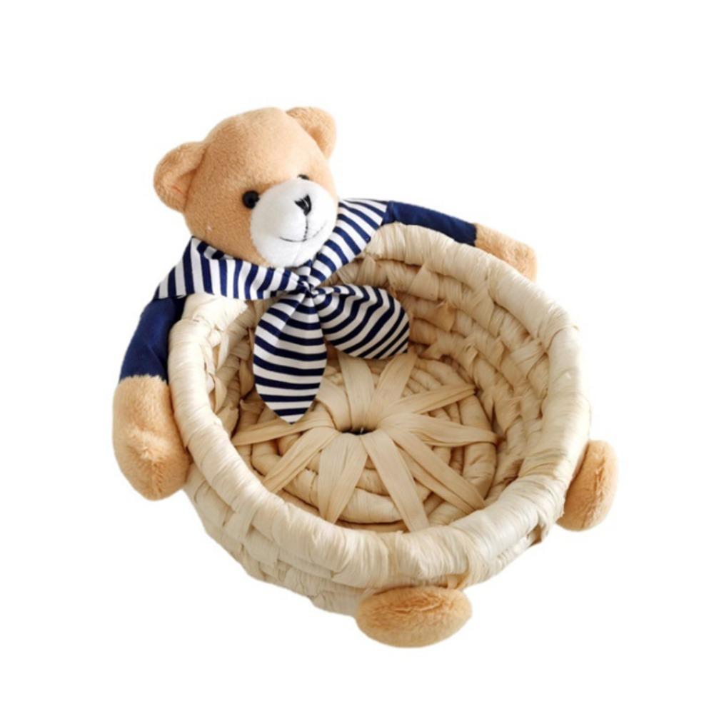 Straw Woven Handwoven Storage Basket 3 Size Easter Rabbit Decoration Home Furnishings