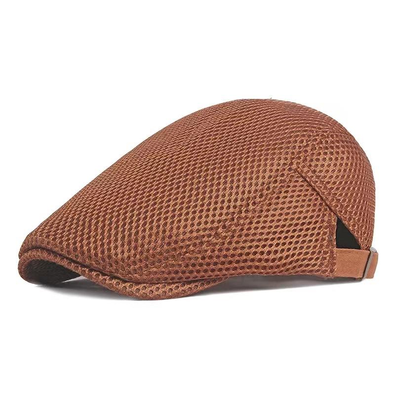 Peaked cap men's spring and summer breathable mesh forward hat solid color beret outdoor cool hat women