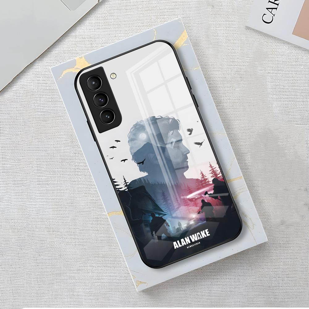 Чехол для телефона A-Alan W-Wake 2 для Samsung A56 A36 A26 A16 A15 A25 A35 A55 A14 A34 A24 A54 Стеклянный чехол