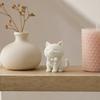 Милый 3D-печатный кот-украшение, Мини-фигурка кота матового белого цвета с галстуком-бабочкой, Настольное украшение для дома, офиса, автомобиля, Маленький подарок для любителей кошек