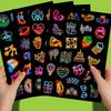 100 Простыней Микс И Матч Неоновые Наклейки Персонализированные Креативные Цветные Неоновые Граффити Наклейки Сделай Сам 4 Листа