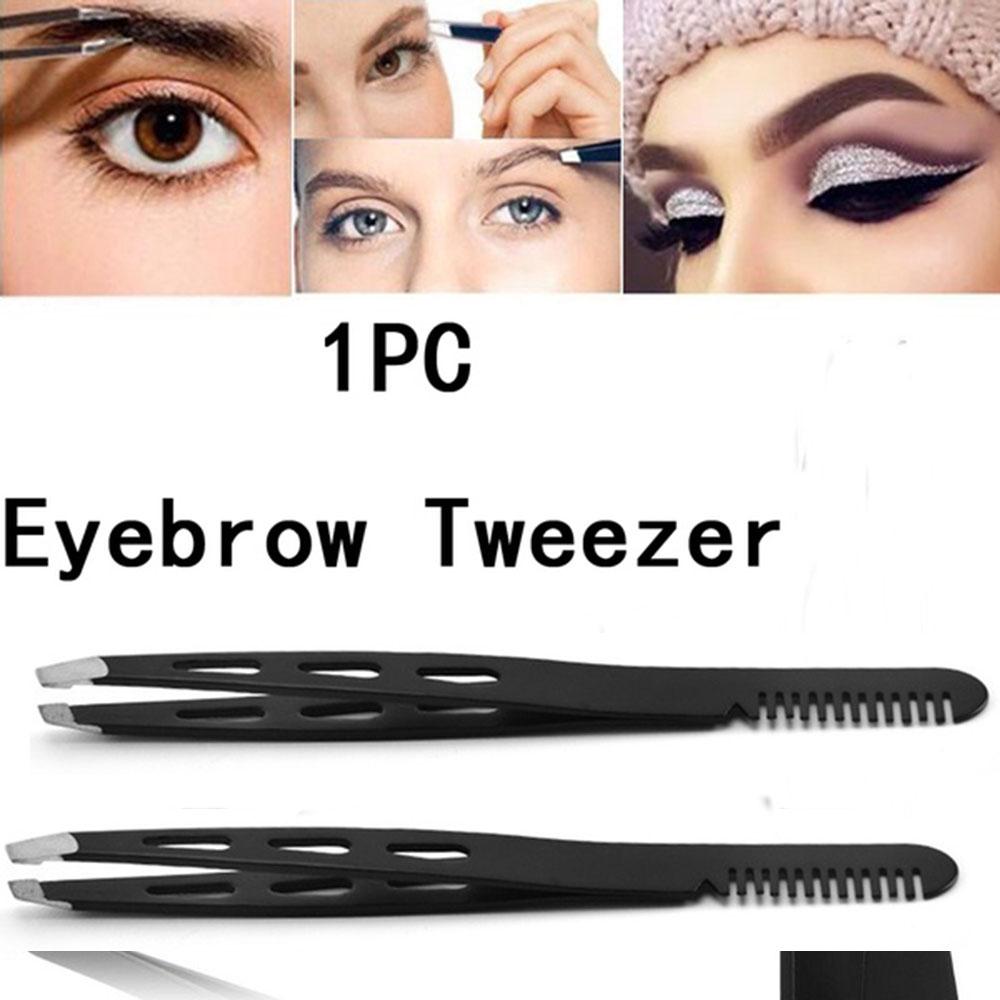 Steel Bevel Brow Clip Eyebrow Tweezers Clip Eyelash Comb Eyebrow Beauty Tools Threading Tweezers