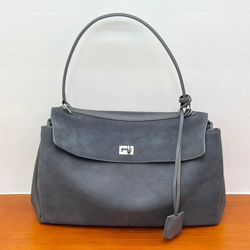 2025 Новая Женская Сумка из Натуральной Кожи Двухслойная Коровья Замшевая Кожа R-o-d-eo Повседневная Вместительная Сумка