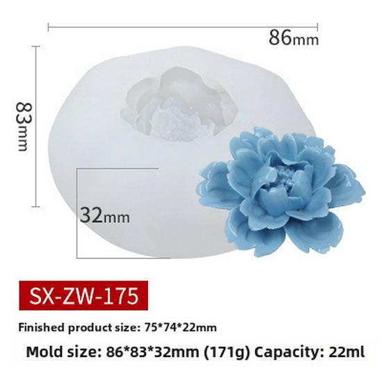 Sanxin Peony Silicone Mold for Epoxy, Candle, Cake, Soap, and Aromatherapy Decor.