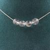 Stones and Minerals. 4-pearl Quartz 8mm Necklace Stainless Steel Chain Necklace for Women and Men. Customizable Size.