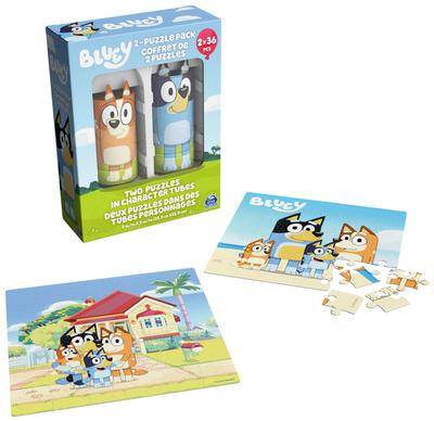 Spin Master Games Bluey Набор пазлов 2 в 1 36 деталей Детский пазл от Bluey Toys, Пазл для дошкольников от 3 лет и старше
