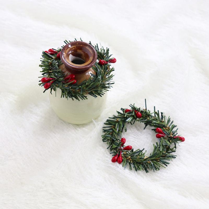 2Pcs Creative Dollhouse Mini Model Handmade Holiday Decorations Christmas Wreath