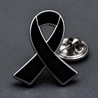 Память Мемориал Скорбь Рак легких Эмфизема Осведомленность Черная лента Значок Брошь Похороны Мемориальная брошь Украшения