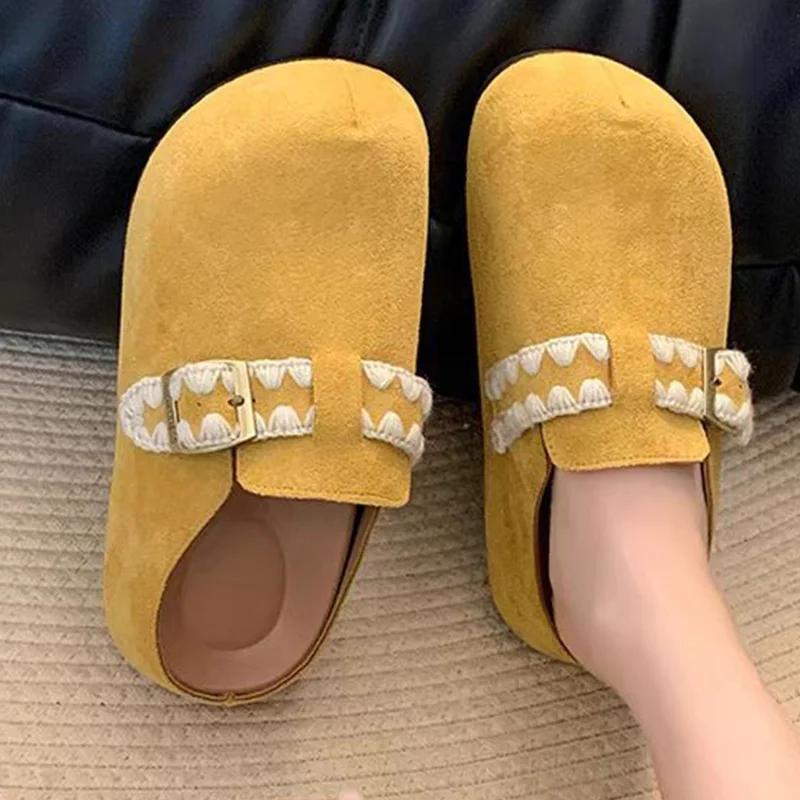 Модные весенние женские шлепанцы на платформе, балетки, мюли, туфли-слингбэки, повседневная обувь для ходьбы, новый тренд 2025, повседневные женские тапочки