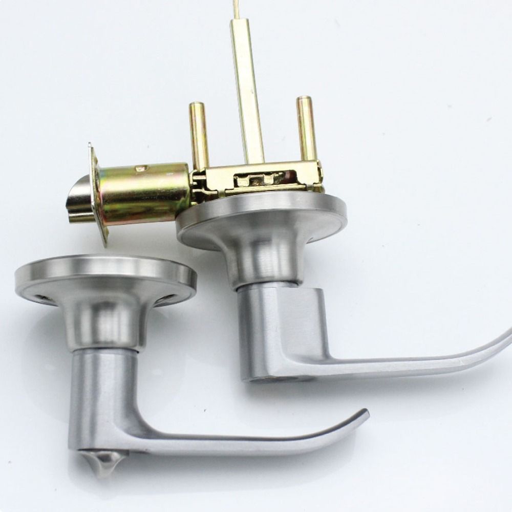 Серебристый Замок для Домашней Двери Трехполюсный Сферический Замок с Тремя Ручками-Планками Дверная Ручка Замок Ванная