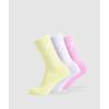 Gymshark Носки Crew Socks 3pk ReFresh Yellow Fresh Lilac Sour Pink I3a3p Ybsv