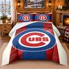 Printed 3Pcs Bedding Set Chicago Cubs Pattern Bed Sheet Pillowcase For Bedroom Decor