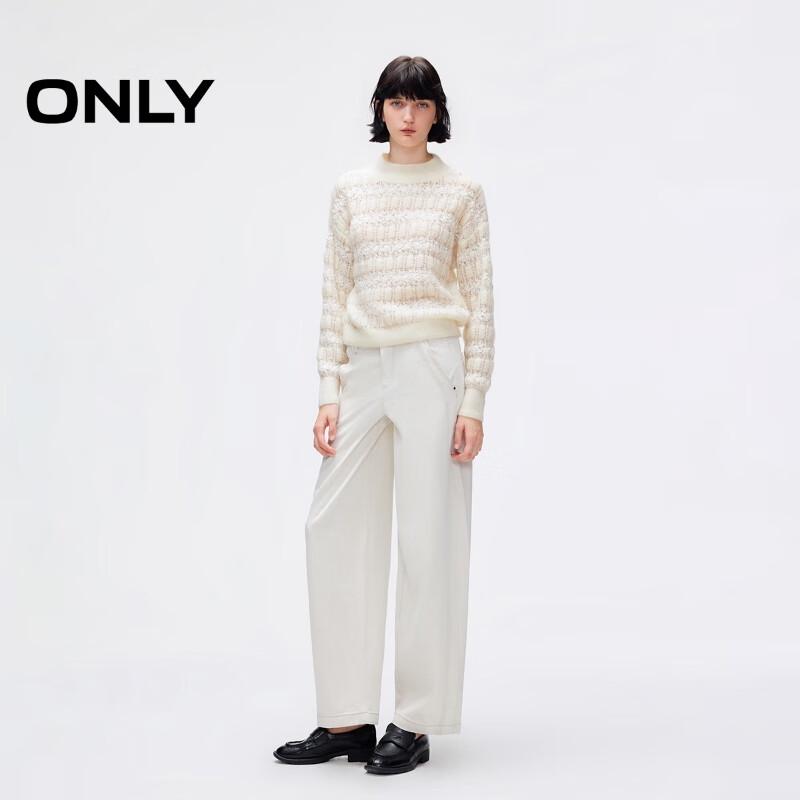 ONLY Women's Relaxed Drop-Shoulder Cutout Knit Sweater