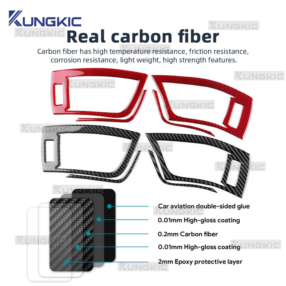 Real Soft Carbon Fiber Sticker RHD Car Center Console Side Air Outlet Trim For Toyota Alphard 2015-2018 2019 2020 2021 2022 2023