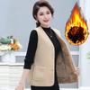 Women Vests Waistcoats Autumn Winter Button Lamb's Fleece Vests Sleeveless Jacket 5XL Large Size Button Coats Trendy Outwear