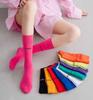 Трендовые женские спортивные носки до середины икры конфетных цветов - дизайн инфлюенсера в корейском студенческом стиле