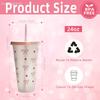 Эстетичная пластиковая бутылка для воды с бантом для холодного кофе и чая