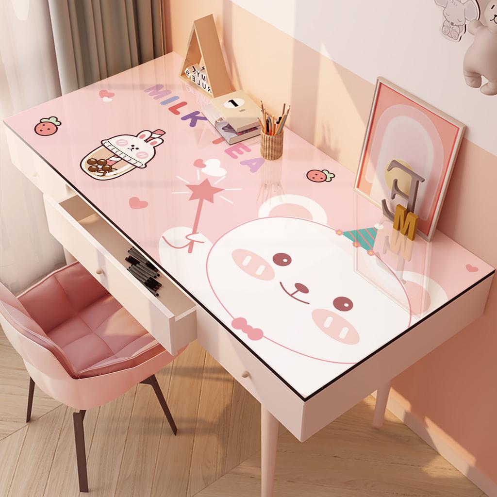 Коврик для стола противоскользящий, высококачественный, с оттенком чистоты, с рисунком милой девочки, детский коврик для учебы