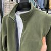 Утепленный теплый свитер из австрийского флиса, мужской кардиган на молнии со стойкой, рабочая одежда, мужская флисовая однотонная куртка