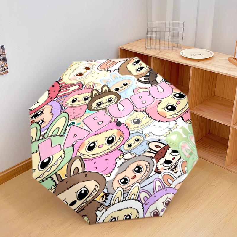 1PC LABUBU Automatic Umbrella - Suitable Travel Outdoor Portable Umbrella Birthday Gift Daily Essentials