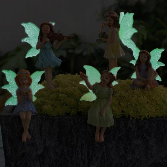 5 шт. Мини-фигурки фей, смоляные цветочные феи, украшение для цветочного горшка, крошечные вставки