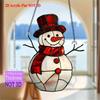 2D Red Snowman Light-Catching Acrylic Window Hanging, Christmas Indoor And Outdoor Holiday Decoration, 20cm*16cm
