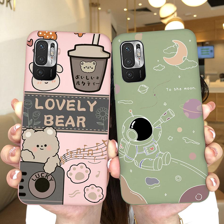 For Xiaomi Redmi Note 10 10T 11 SE 5G Case Pilot Cartoon Pattern Soft Silicone Back Cover For Xiaomi Poco M3 Pro 5G New Bumper