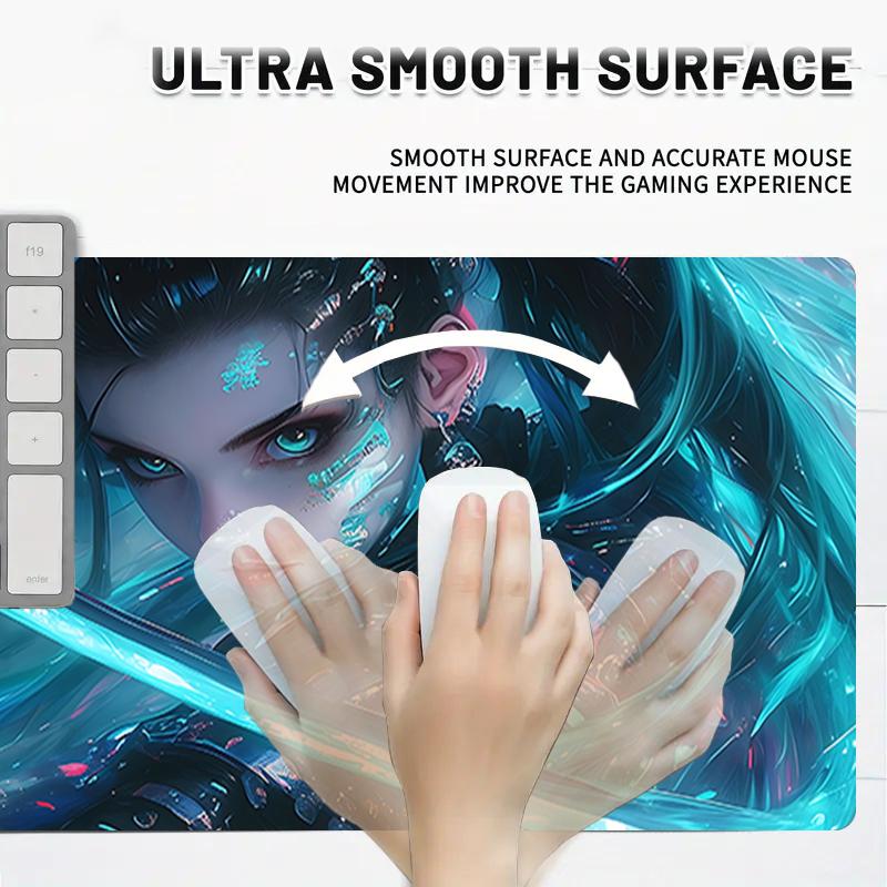 1Pc Cyberpunk Sword Warrior Gaming Mouse Pad Keyboard Desk Mat Non-slip Rubber Lock Edge Waterproof Computer Mousepad for Office Home Decor S1646