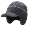 Мужская вязаная шапка для велоспорта на открытом воздухе, теплая и ветрозащитная с бархатом