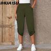 Летние модные повседневные эластичные брюки для женщин