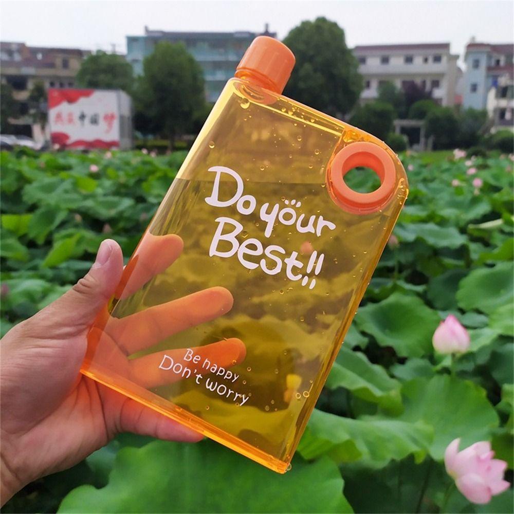 Дорожная прозрачная многоразовая бутылка для напитков плоская бутылка для воды стакан для сока пластик