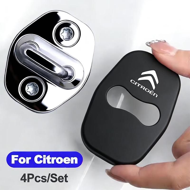 MCTC6 4PCS Car Door Lock Cover Stainless Steel Protection Accessories For Citroen C6 2CV VTS DS5 RD3 Xsara Grand Picasso Jumper Cactus