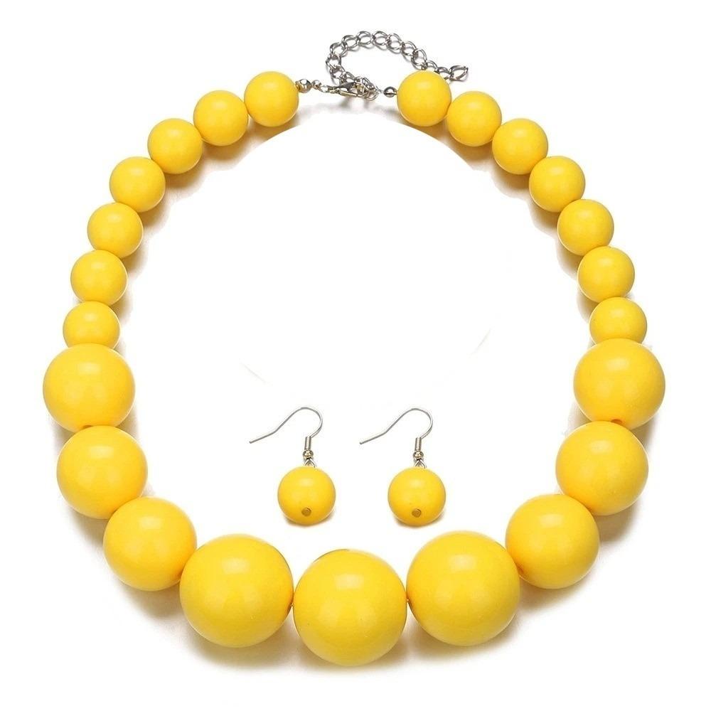 3 pcs/set Exaggerated Jewelry Set Gradient Size Drop Earrings Necklace Earrings Set Women