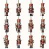 36-Piece Handmade Walnut Cracker Christmas Ornament Set - Ideal for Holiday Gifts & Tree Decoration