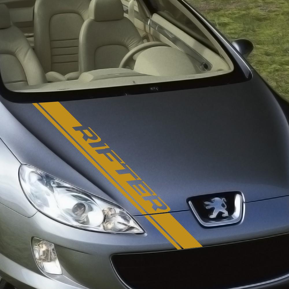 Для Peugeot 307 308 208 206 RCZ Rifter 207 407 3008 108 Автомобильные Наклейки на Капот Двигателя Декоративные ПВХ Наклейки на Внешний Вид Авто