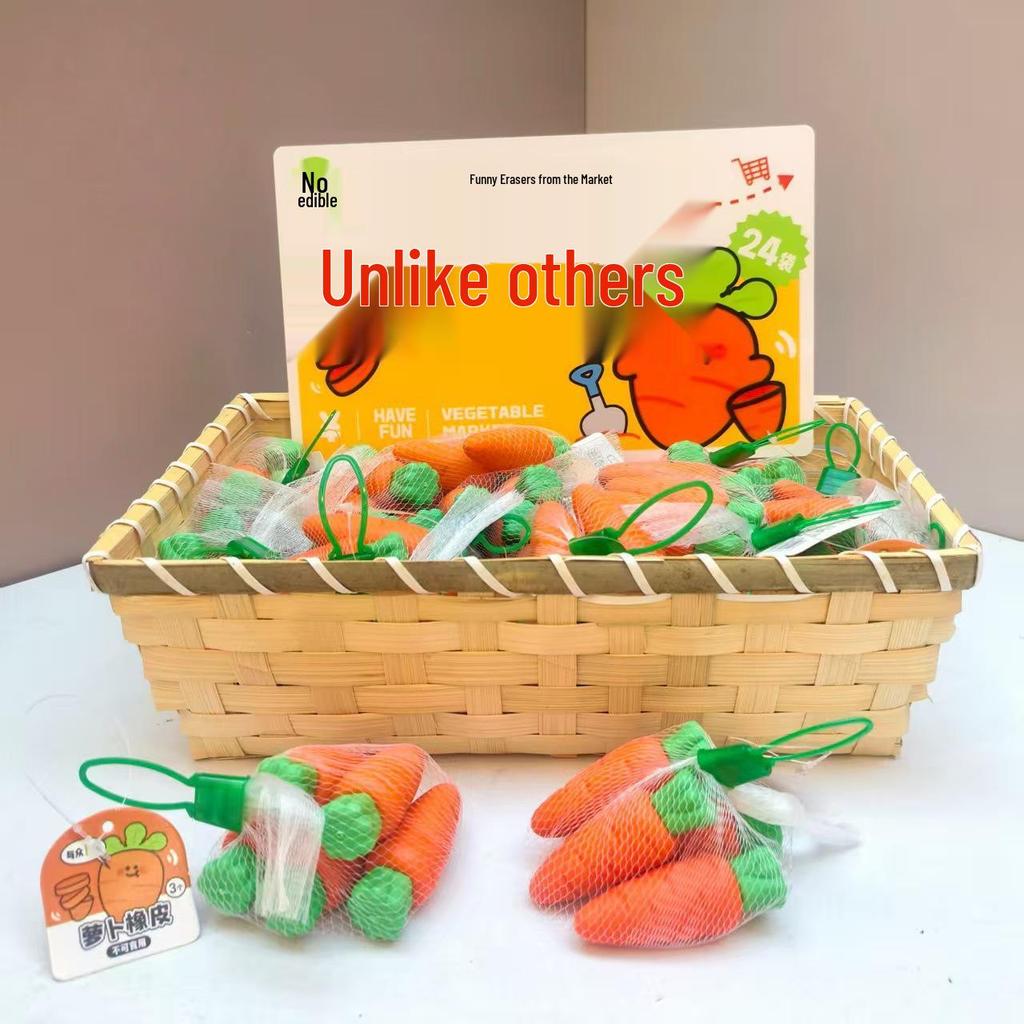 Creative Fun Vegetable and Fruit Shaped Erasers - No Crumbs, Clean & Ideal for Students