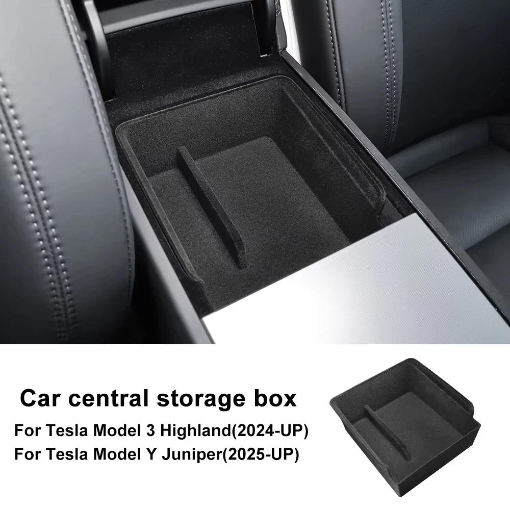 Armrest Storage Box for Tesla Model Y Juniper 2025 & Model 3 Highland 2024-2026 ABS Center Console Organizer Tray Accessories