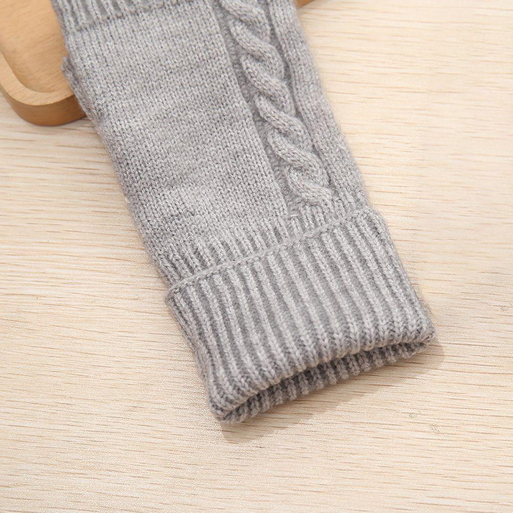 Winter Wrist Arm Faux Wool Women Arm Warmers Hand Mitten Fingerless Gloves Korean Knitted Gloves