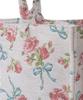 Женская квадратная сумка-тоут Maison de Fleur с гобеленовым рисунком и розовой лентой, цвет: кремово-белый