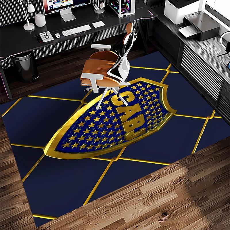 1pc Club Atlético Boca Juniors Print Area Rug - Soft,Washable Non-Slip Indoor Mat for Office Chairs,Living Room,Home Office Decorative Rug